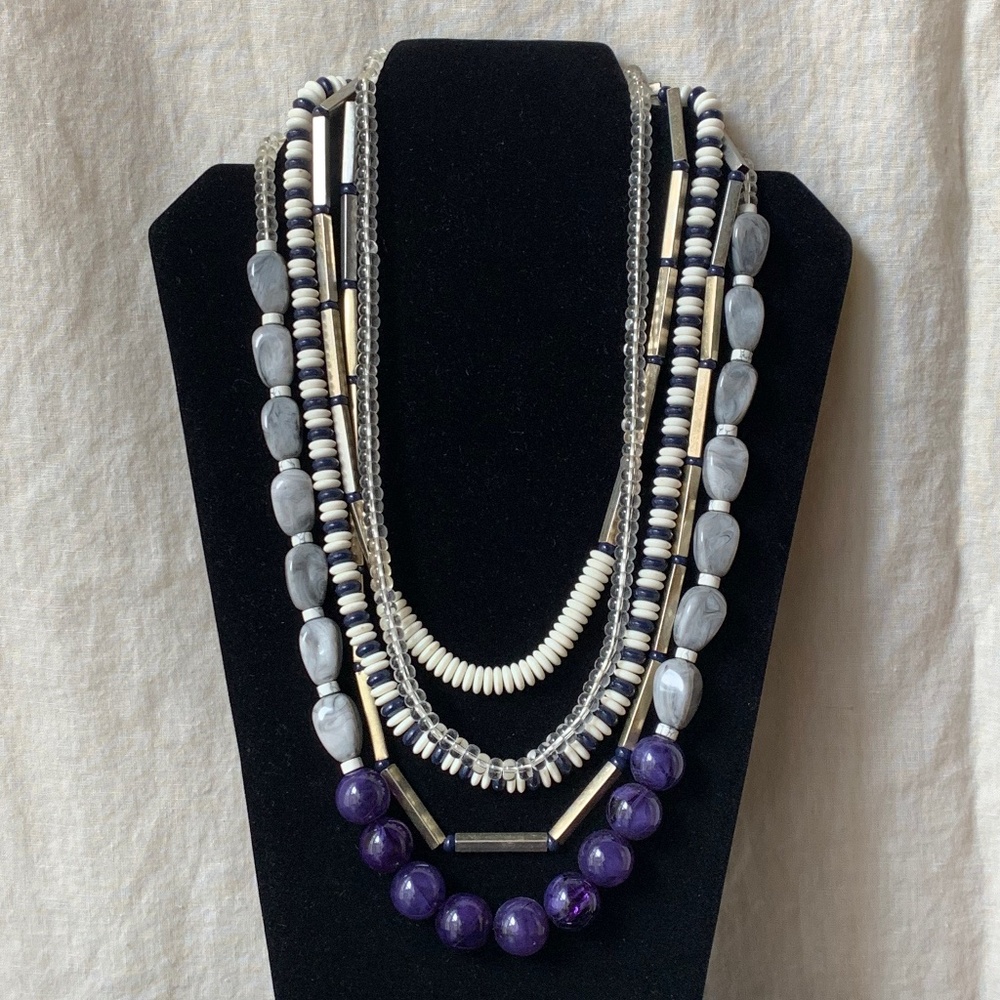 LOFT Multi-strand mixed media necklace